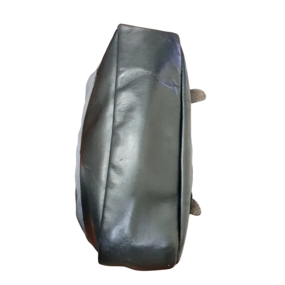 Vintage LL Bean Blue Leather Canvas Fishing Messenger Buckle Bag Leather Tag - Picture 7 of 16